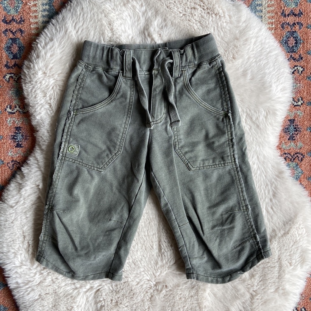 Jet Setter kids shorts sage green grey knit sweat short elastic waist size 5